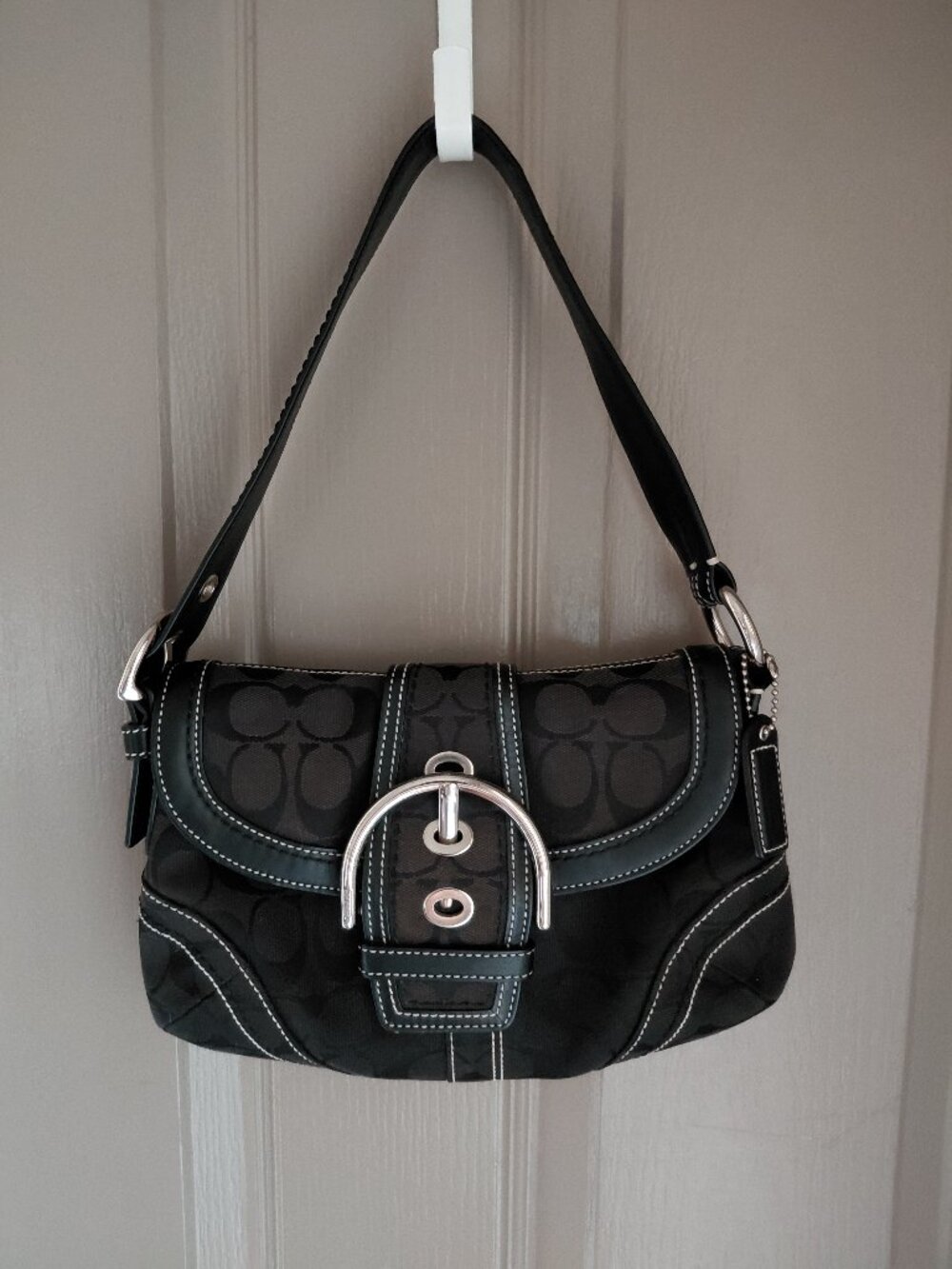 Coach Vintage Soho Mini Signature Flap Shoulder Bag – Black (10296)
